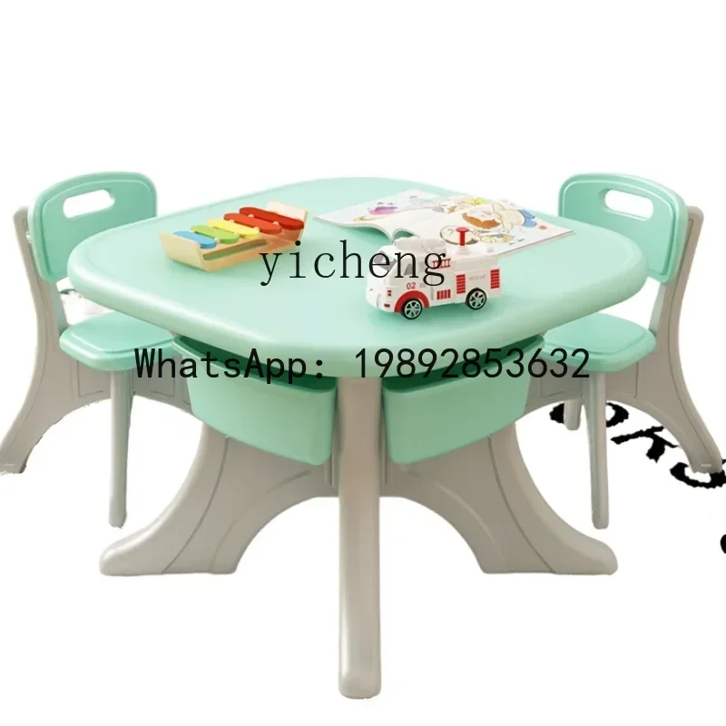 AH مكتب رياض الأطفال طاولات تناسب لعبة منزلية طاولة ألعاب بلاستيكية مكتب كتابة التعلم #2