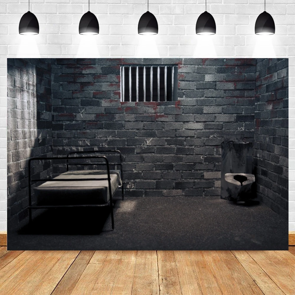 Prison Backdrop for Photography Jail Cell Film Shooting Scene Forbidden Room Mystery Birthday Event Party Decor Photo Background