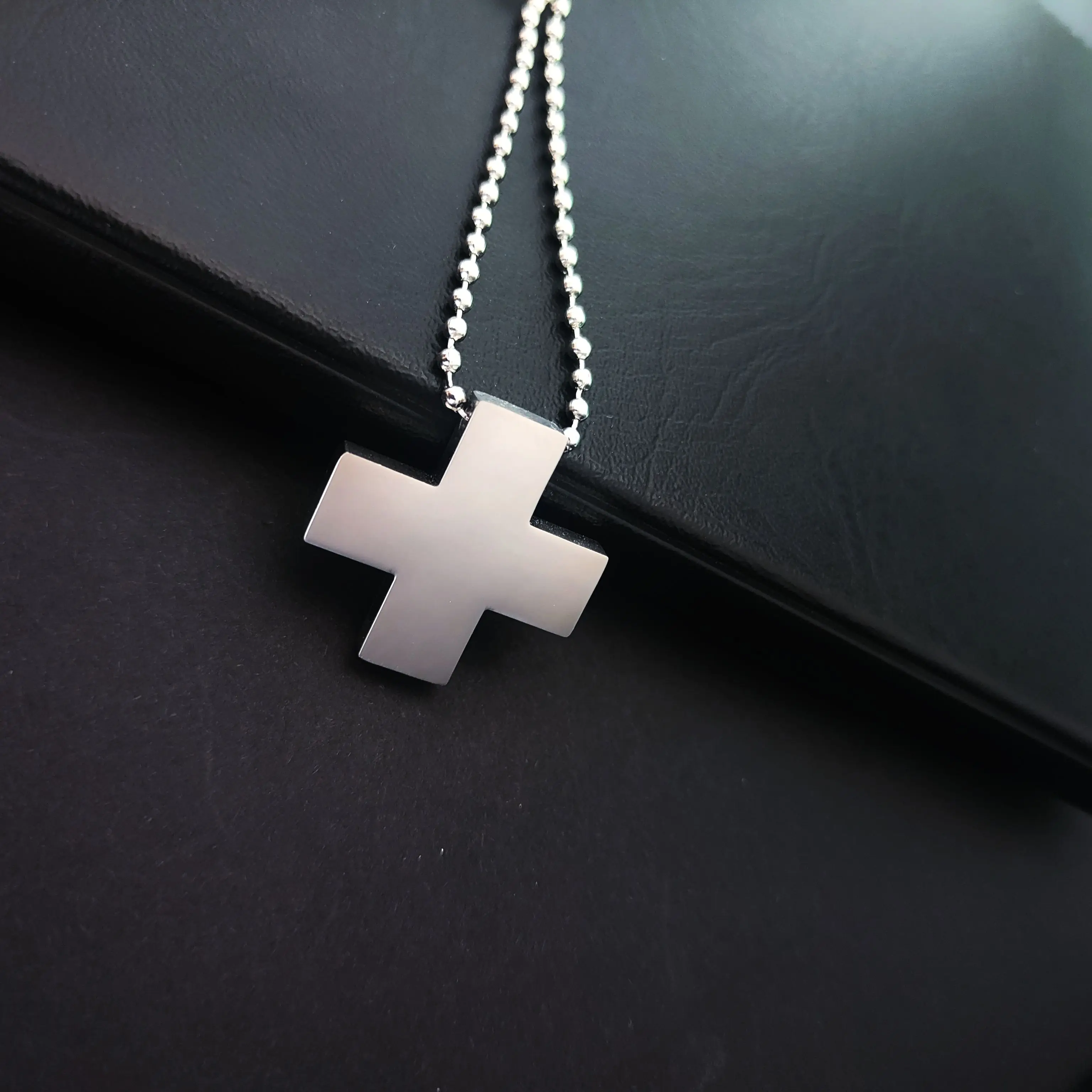 Anime EVA Katsuragi Misato Stainless Steel Cross Chain Pendant Necklace for Women Cosplay Jewelry Charms Amulet Necklaces