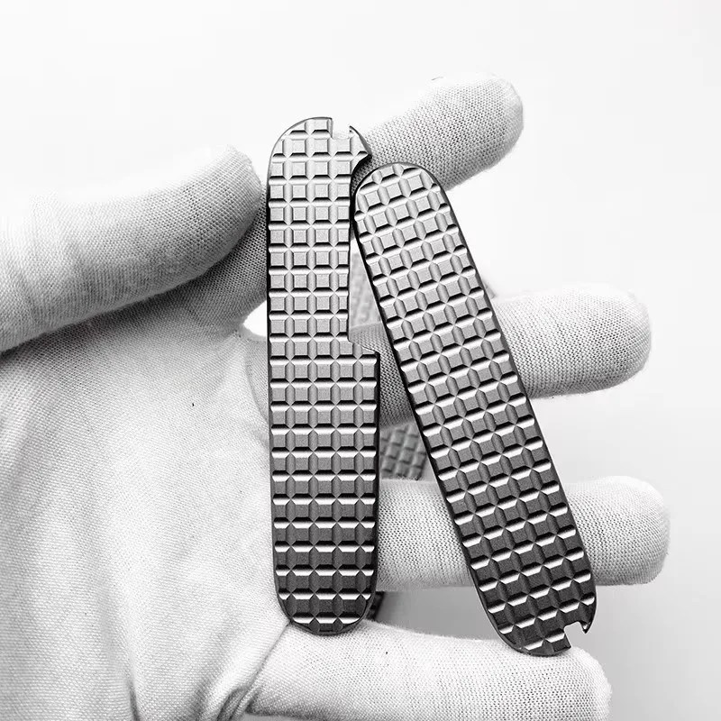 1 Pair Custom Made DIY TC4 Handle Scales for 91mm Victorinox Swiss Army Knife