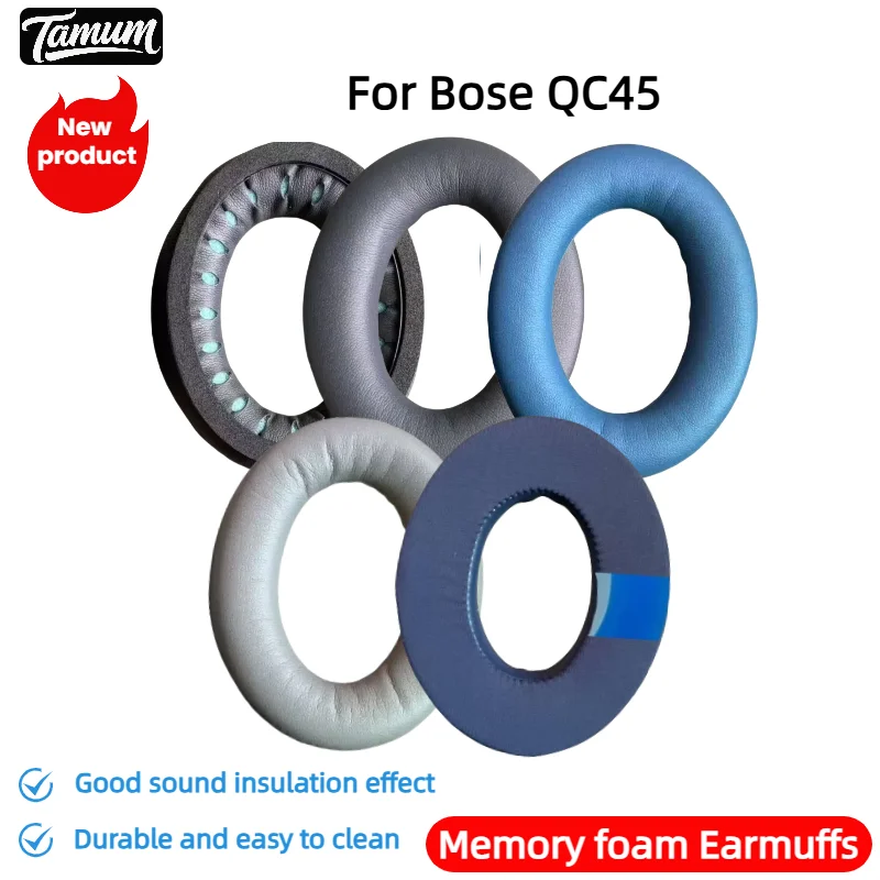 

TAMUM Replacement Earpads For Bose QC45 Earmuffs Ultra-soft Sponge Cushion Cover Repair Parts Headphone