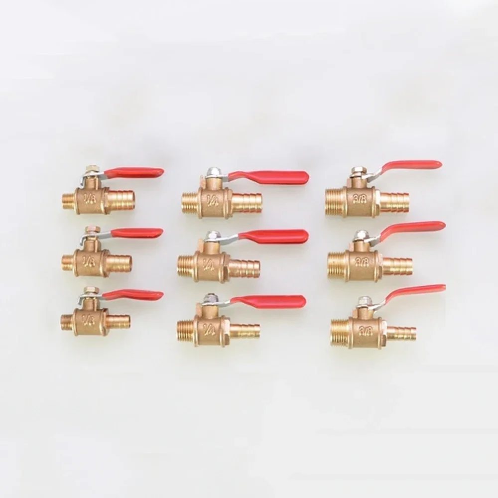 

Латунный 6/8/10/12 мм красный рычаг с ручкой шарового клапана, штуцер для шланга 1/8 дюйма 1/4 дюйма 3/8 дюйма 1/2 дюйма BSP, фитинг для контроля расхода воды и масла