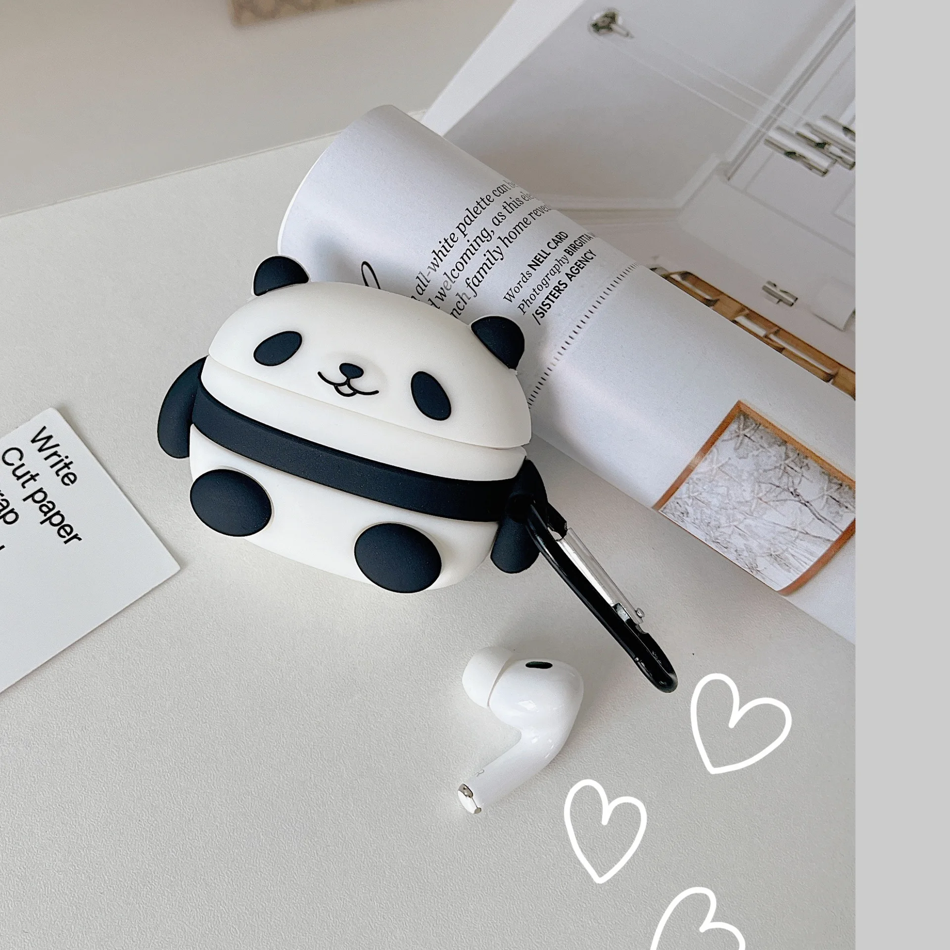 Cartoon 3D Panda Silicone Shockproof Case Compatible With Apple AirPods All Models AirPods Pro 2 Protective Shell