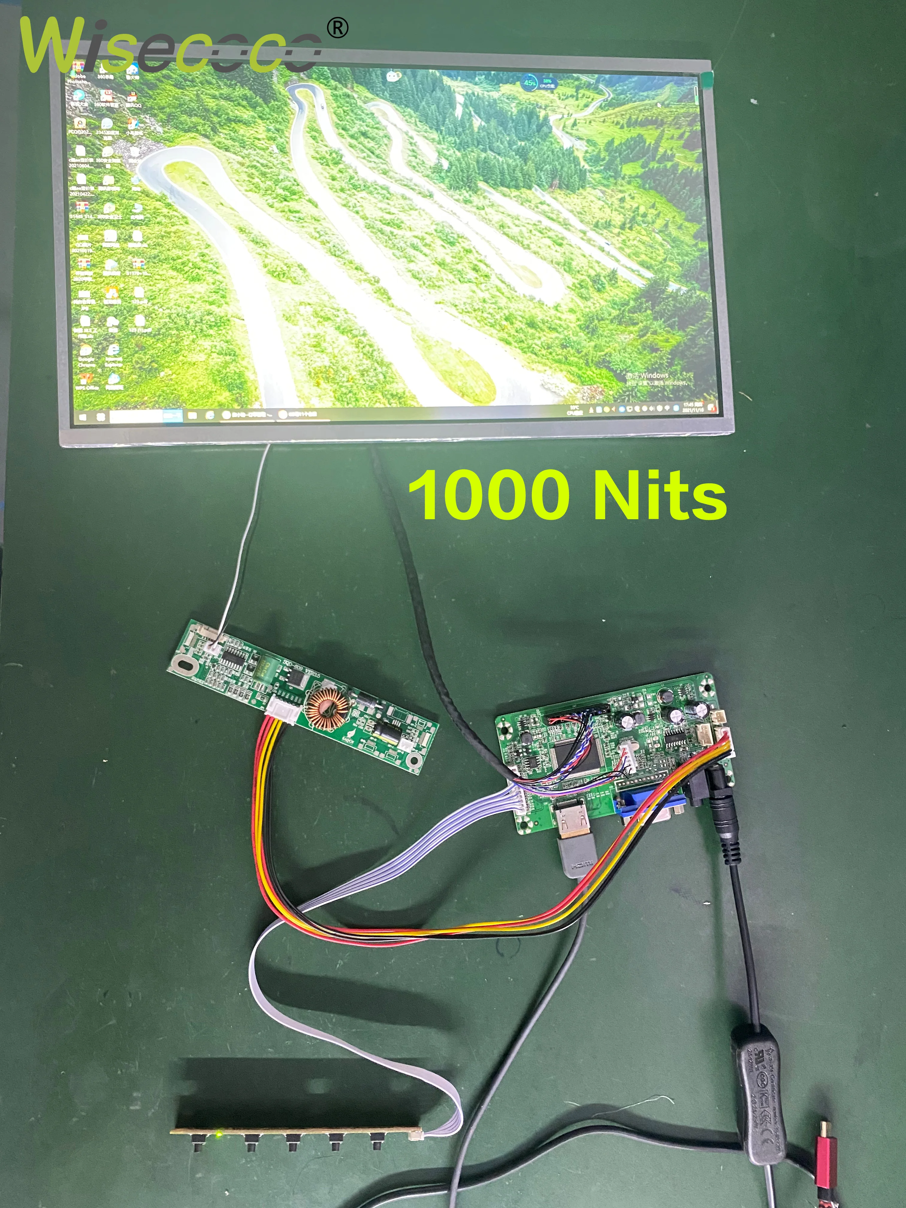 13.3 Inch Sunlight Readable Screen Display 1920x1080 IPS 1000 Nits High Brightness LCD Display Wide Temperature Panel