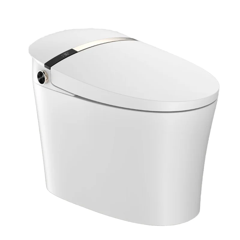 

Bathroom Remote Control Smart Toilet Seat Heating White Smart Toilet Automatic Flushing Ceramic Toilet with Foot Sensor