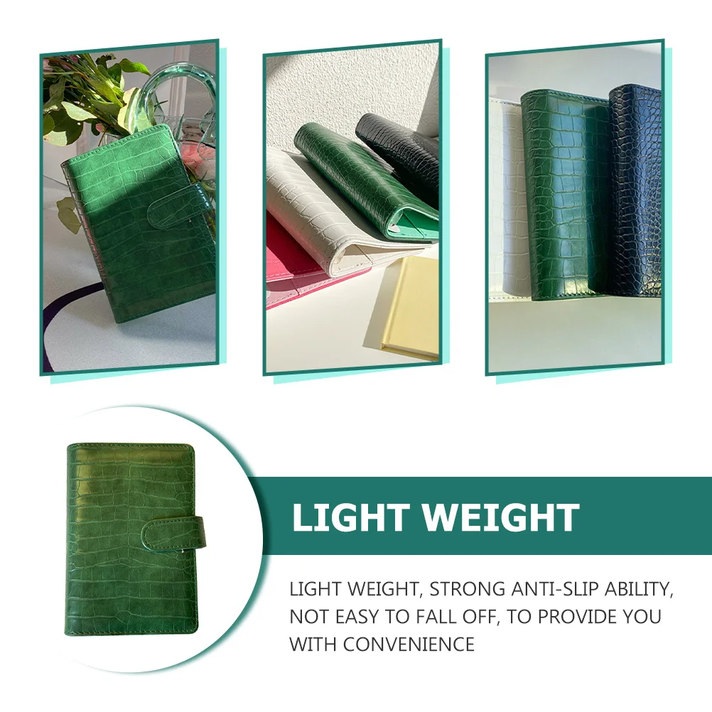 

A6 Loose Leaf Notebook Cover Crocodile Texture Binder Protective Cover Portable Budget Journal Notepad