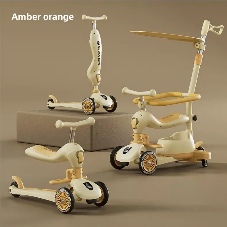 

Scooter Voor Kinderen Vouwen 3 Wiel Skateboard Driewieler Baby Draagbare Kinderwagen Hoverboard Speelt Muziek Balans Multimodaal