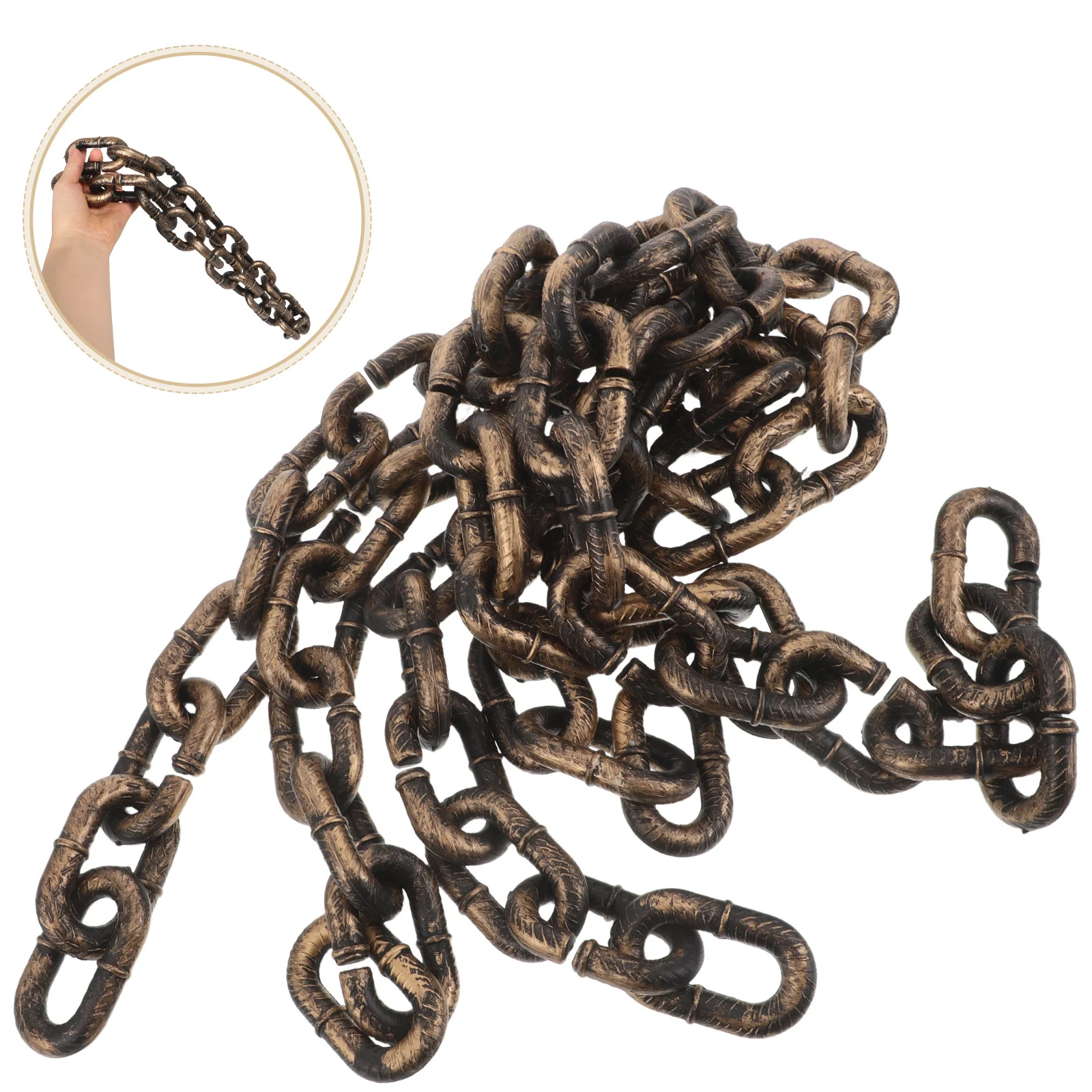 

3pcs Halloween Realistic Fake Prison Chains For Haunted Decorations Party Props Costume Cosplay Accessories Simulation
