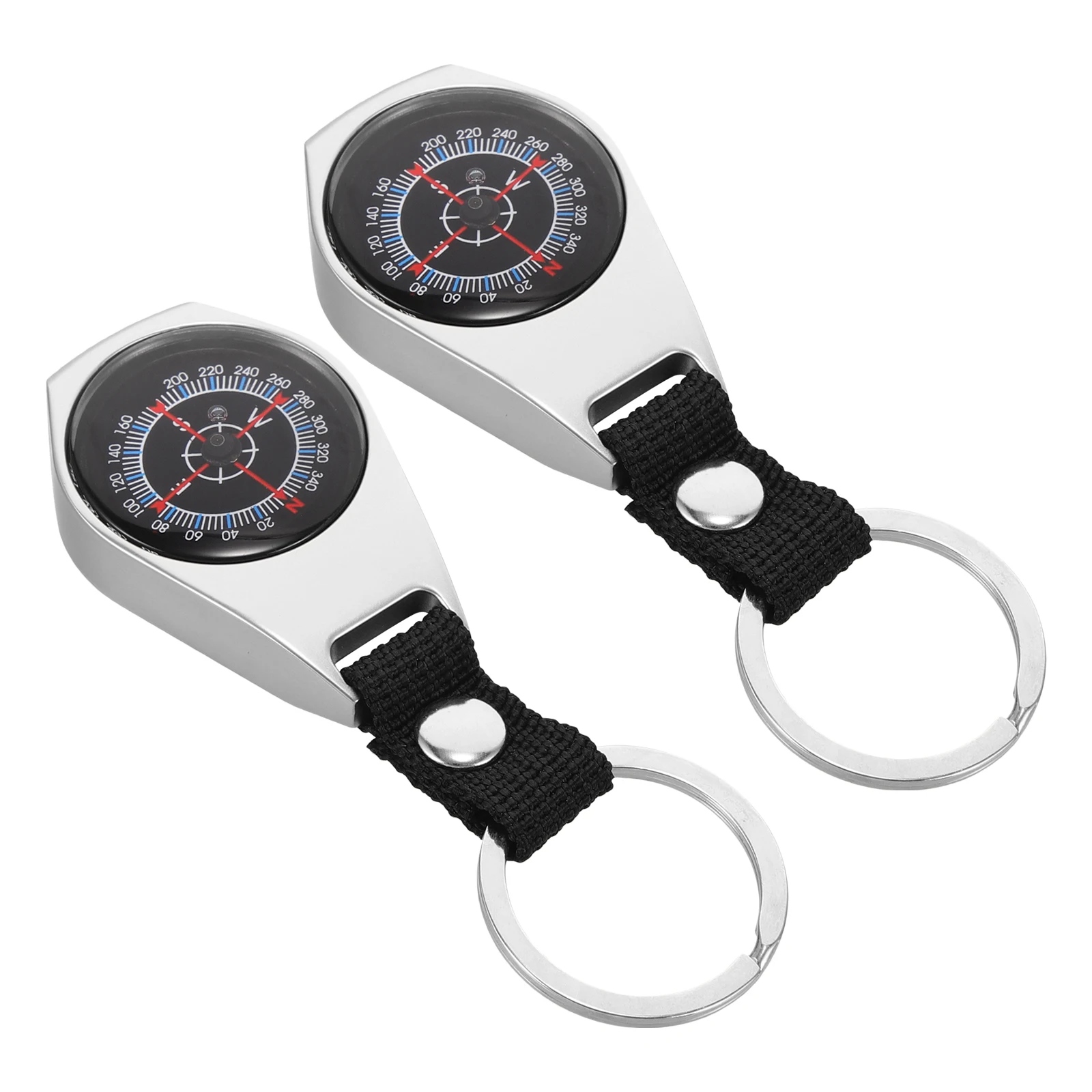 

2 Pcs Compass Keychain Outdoor Climbing Hiking Camping Accessories Survival Navigation Tools Zinc Alloy Small Travel