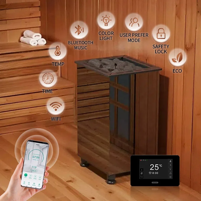 Sauna Furnace Digital Display Control Panel Temperature Range Mode Music Sauna Furnace