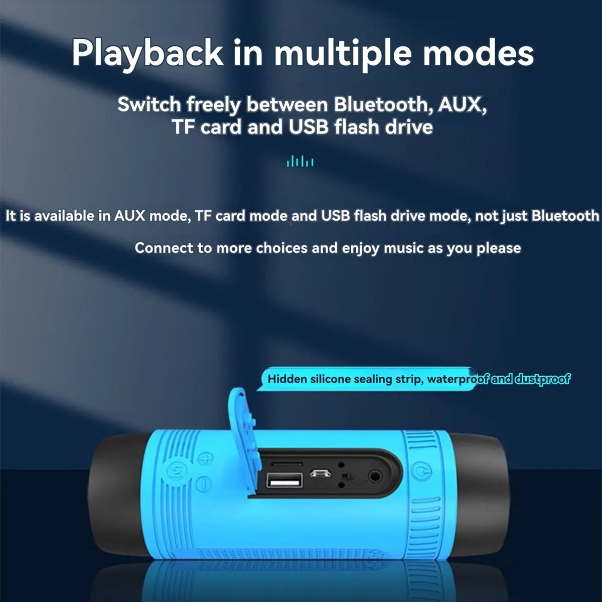 NEW Portable Bluetooth Speaker Wireless Bicycle Speaker Outdoor Waterproof Support TF Card,AUX,Flashlight Charging Treasure