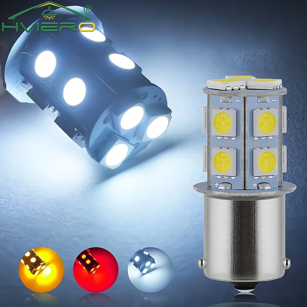 Imagem -03 - dc 12v 1156 1157 Carro Led 5w 13led Vermelho Branco Amarelo Auto Led Luzes de Sinalização Freio Lâmpadas Traseiras Reversas 10 Peças Bay15d