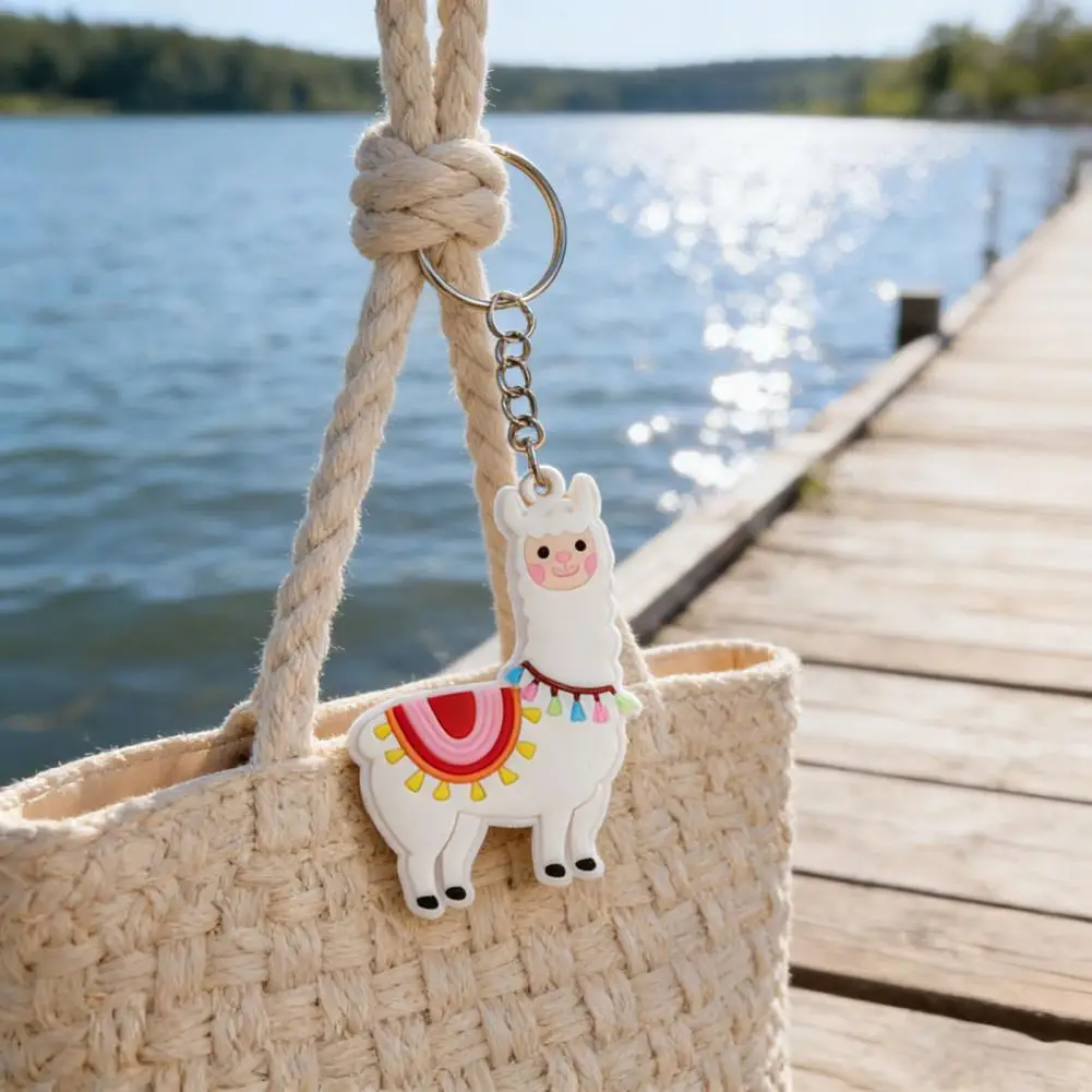 4/8Pcs Alpaca Shape Keychain Cartoon Llama Keyrings Party Bag Fillers Birthday Christmas Gifts Handbag Charm Purse Accessories