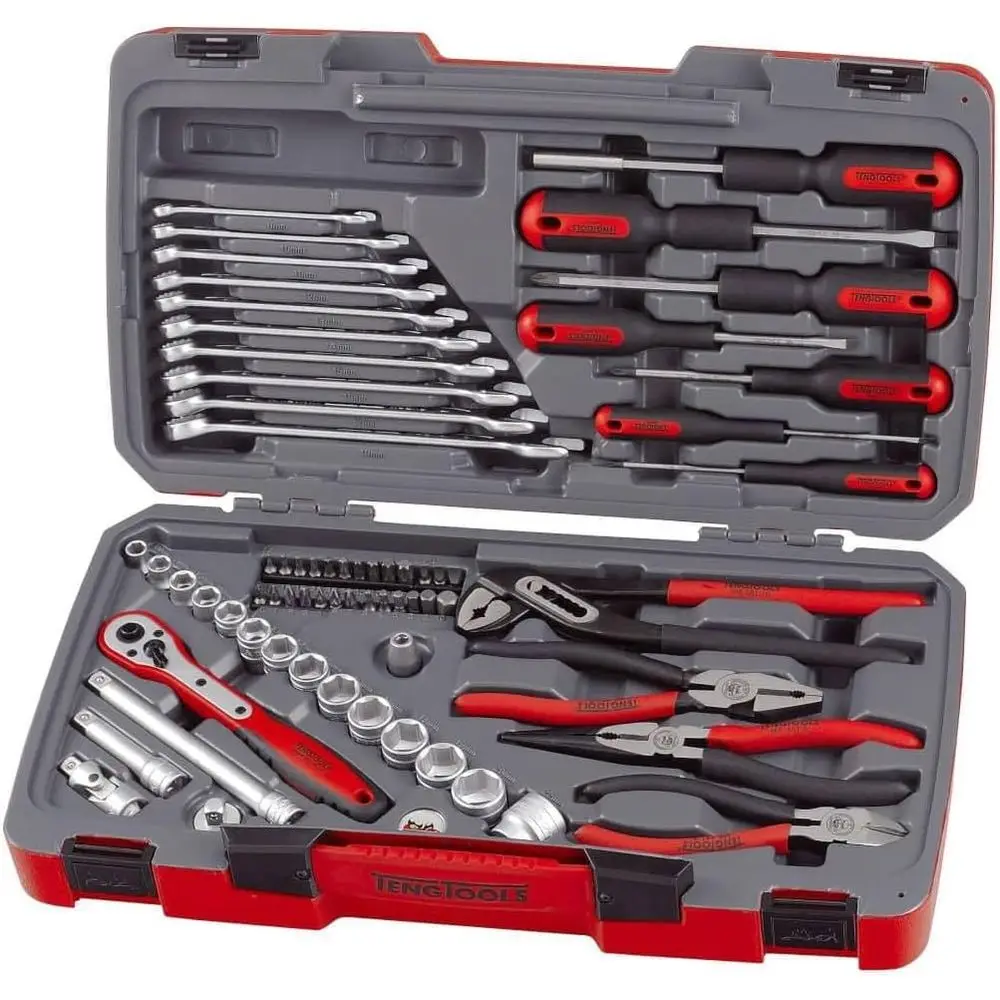 

67-Piece 3/8 Drive 6-Point Metric Socket Set - Regular and Shallow, Silver