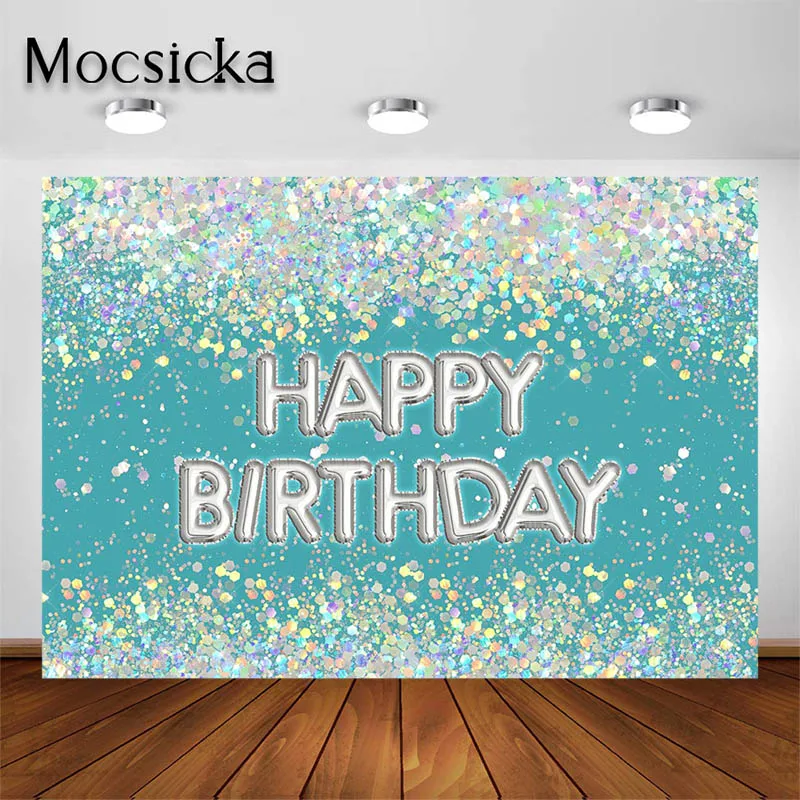 Mocsicka วันเกิดตกแต่งฉากหลังสำหรับ Shiny สีชมพูสีฟ้าสีม่วงพื้นหลังภาพสตูดิโอ Props