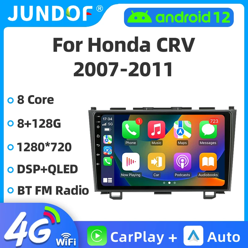 

Android 12 Car Radio For Honda CR-V 3 RE CRV 2007-2011 Multimedia Video Player 2 Din Navigation GPS Carplay DVD Stereo