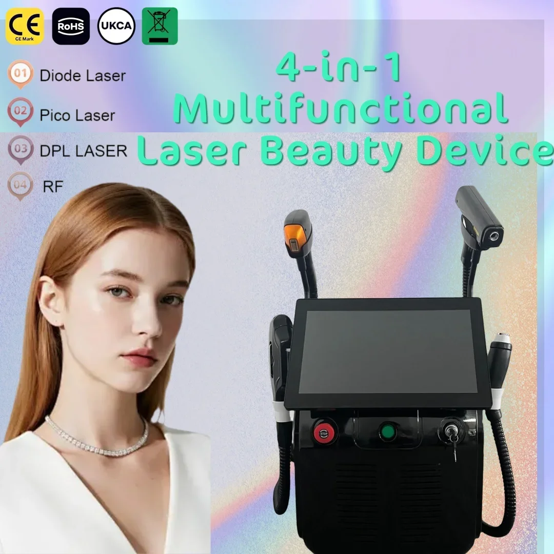 Diode & Pico Laser Hair Tattoo Removal Machine 4in1 RF Skin Rejuvenation Device 15.6