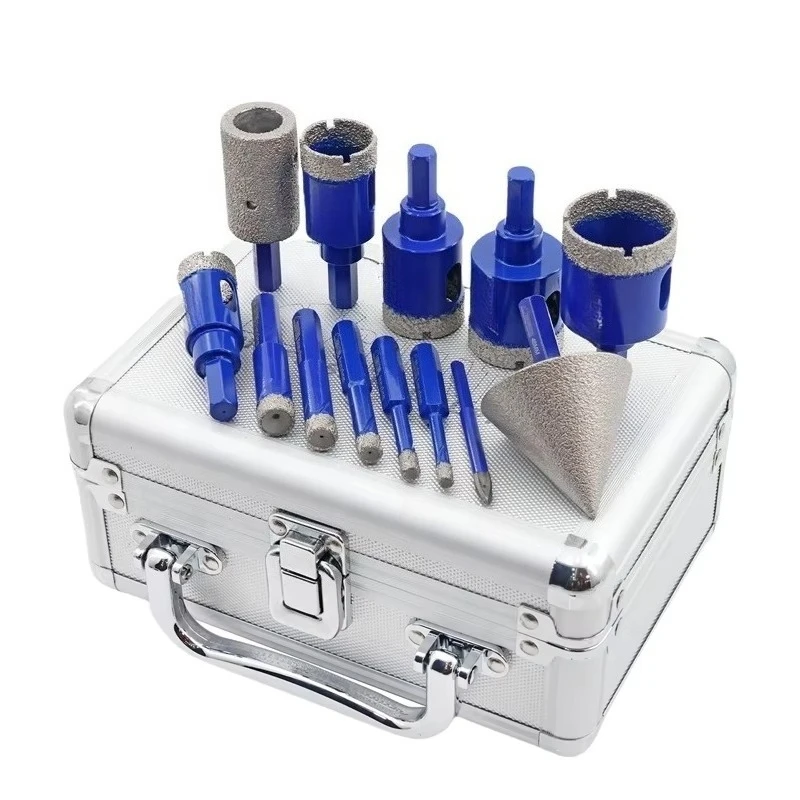 

Набор алмазных коронок для вакуумной пайки, 13 шт., 5-35 мм, с шестигранным хвостовиком, для плитки, мрамора, гранита, керамики