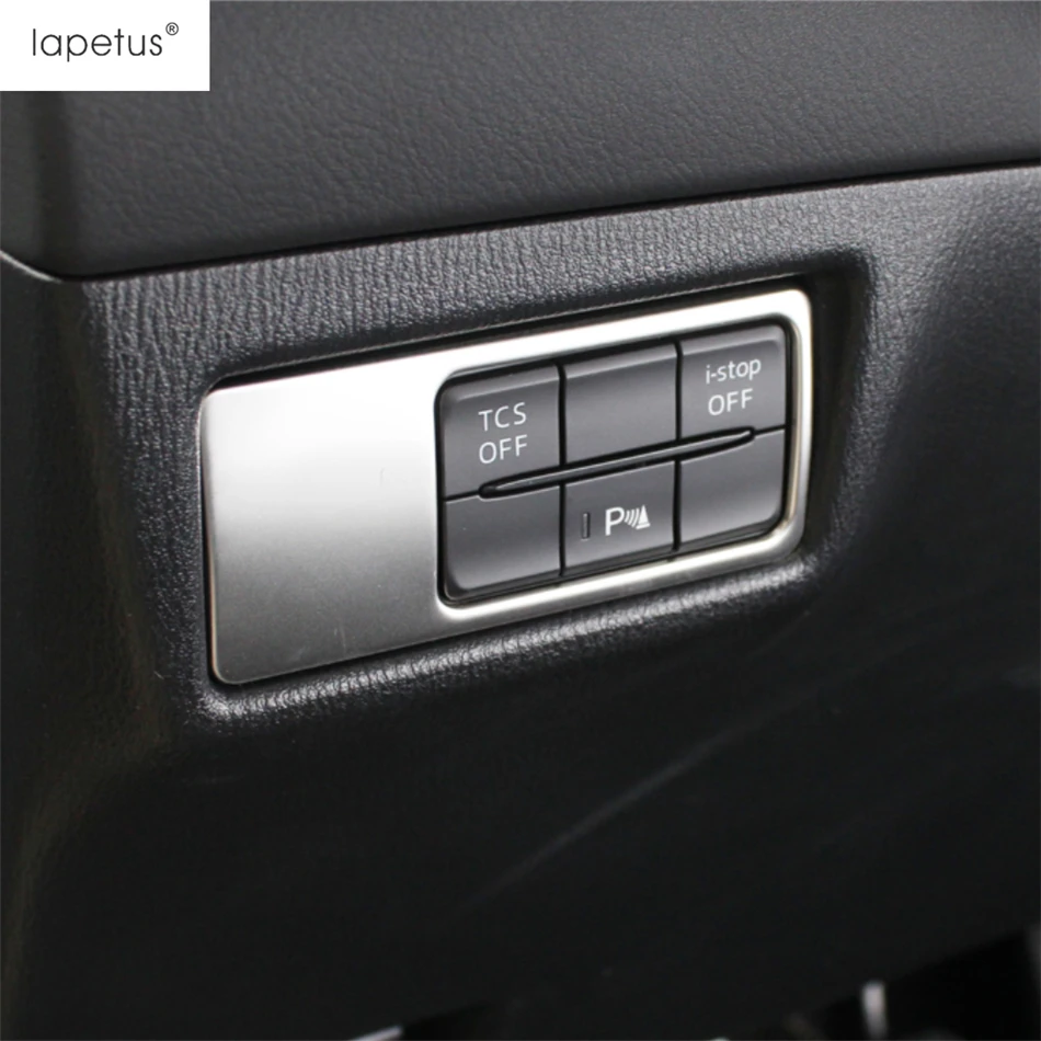 Car Head Light Lamp Switch Button Panel Cover Trim For Mazda CX-5 CX5 2017 - 2024 Silver / Black Metal Interior Accessories