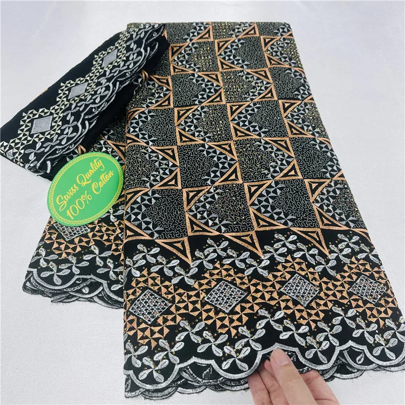 

7 yard With Scarf Swiss lace fabric latest Dry lace embroidery African 100% cotton fabrics Swiss voile lace Dubai style 29L8651