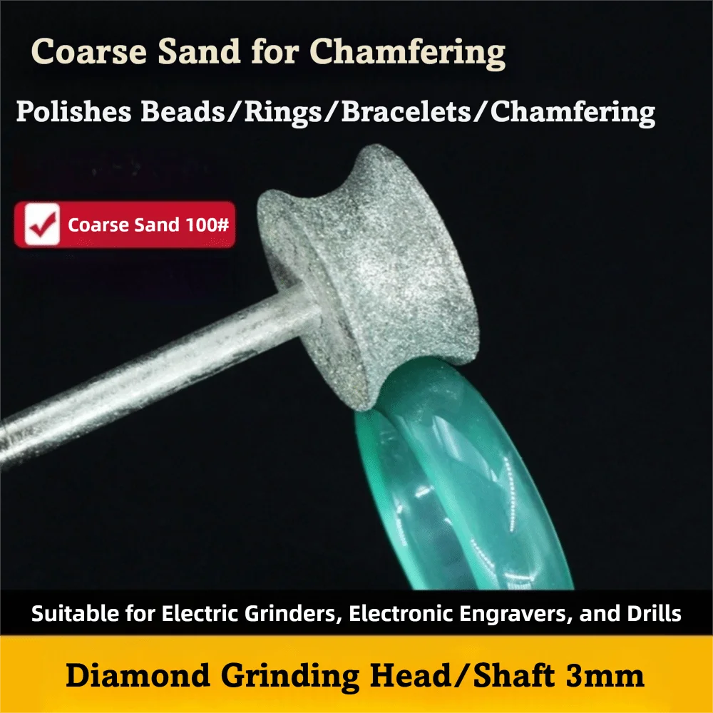 Concave Shape Diamond Grinding Wheel 2-8mm Size Shank Diameter 3mm Rotary Grinding Tool Polishing Wheel Ceramic Sharpening