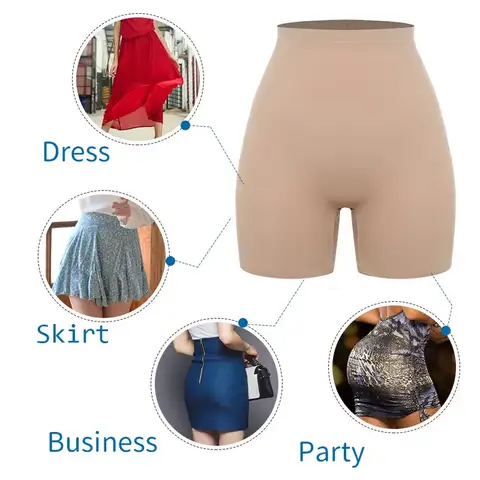 Sömlösa högmidjade kroppsformande shorts för kvinnor, smidiga underkläder för magkontroll 10 best sales säkerhetsbyxor under en kjol - №5