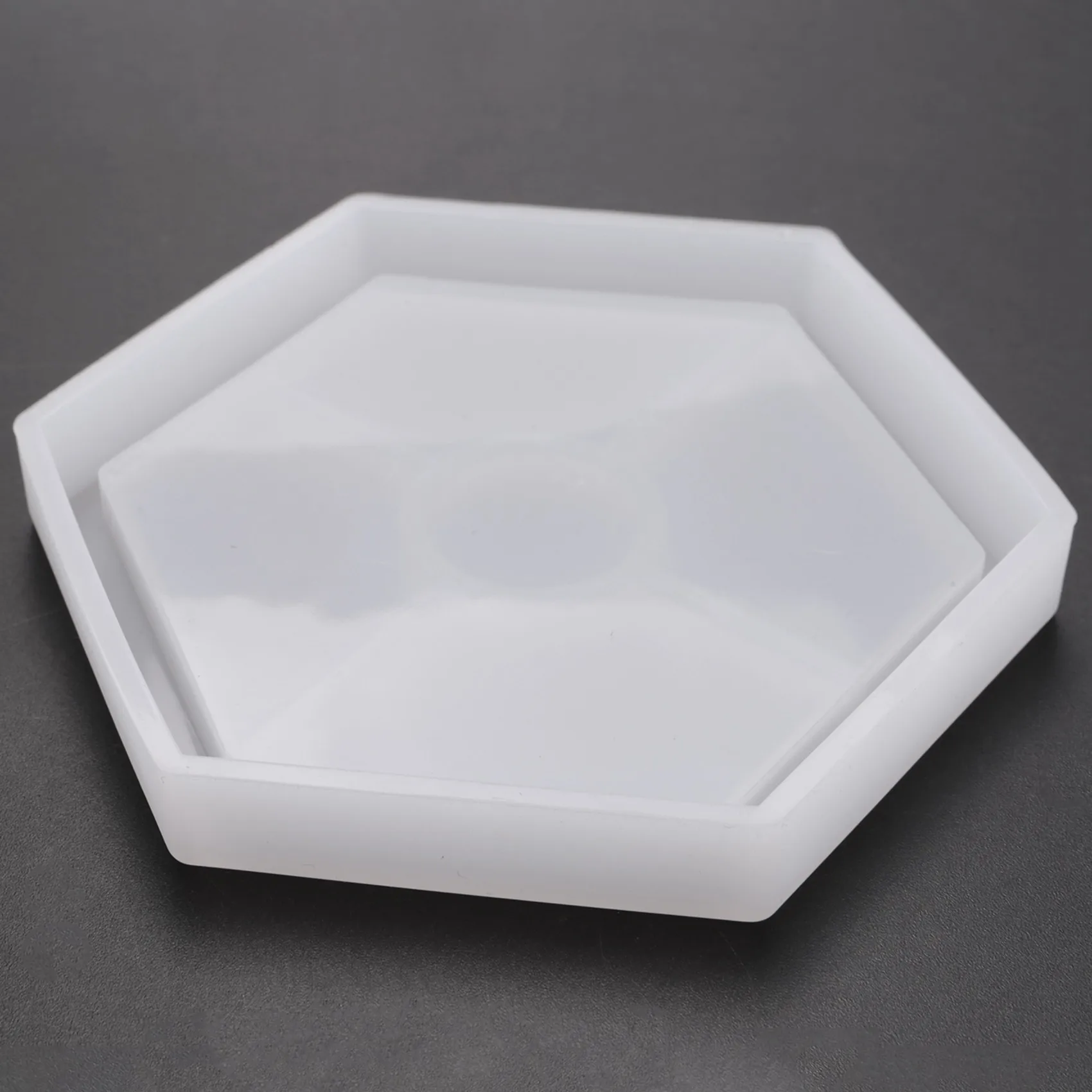 BVBV 8 عبوات من قوالب كوستر السيليكون السداسية قالب راتينج السيليكون، قوالب إيبوكسي للصب بالراتنج والخرسانة والأسمنت