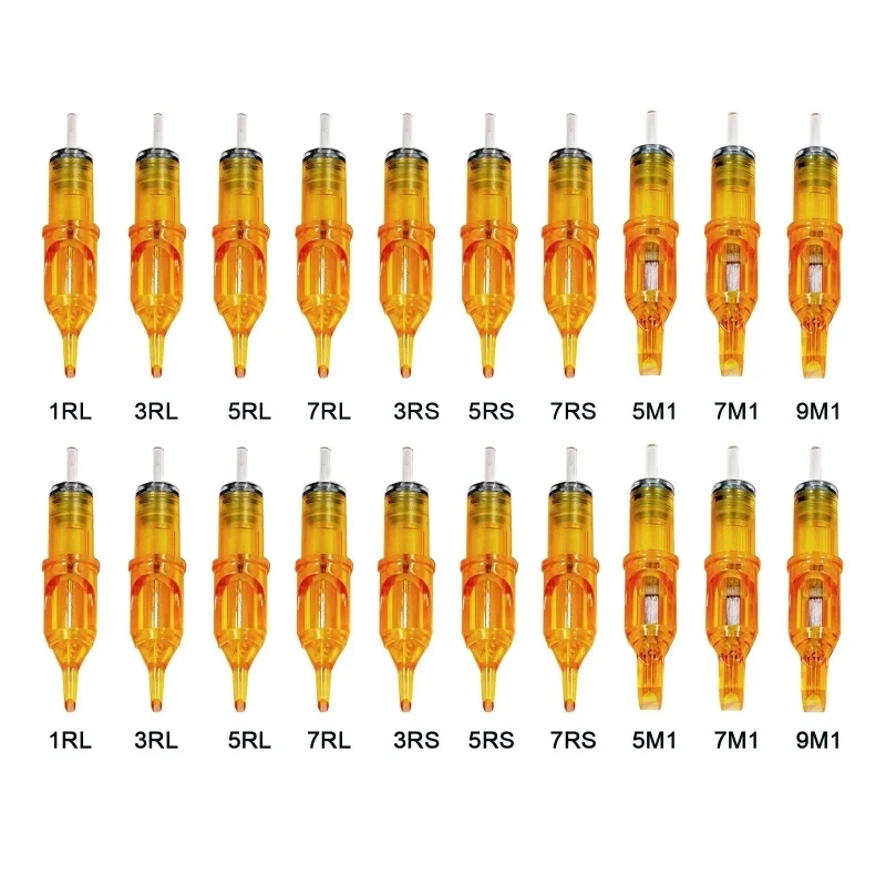 5 stücke gelbe Libelle Tattoo Patrone Nadel 1 3 5 7 9 11 13 14 15 rl rm rs m1 für Tattoo Maschine Stift PMU Werkzeug Zubehör – Detail 1
