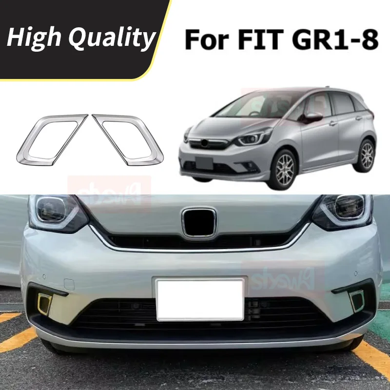

2 Pcs Stainless Steel Front Fog Lamp Cover for Honda Fit Gr1-8 2020 Light Trim for Car Exterior Decorative Accessories