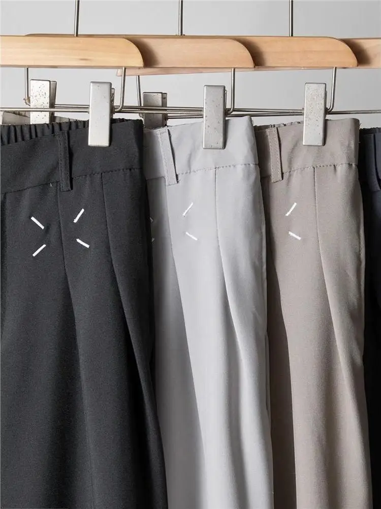 Men's Casual Business Pants Draped Loose Large Size Anti-Wrinkle Straight Leg Trousers for Spring Autumn CleanFit Style
