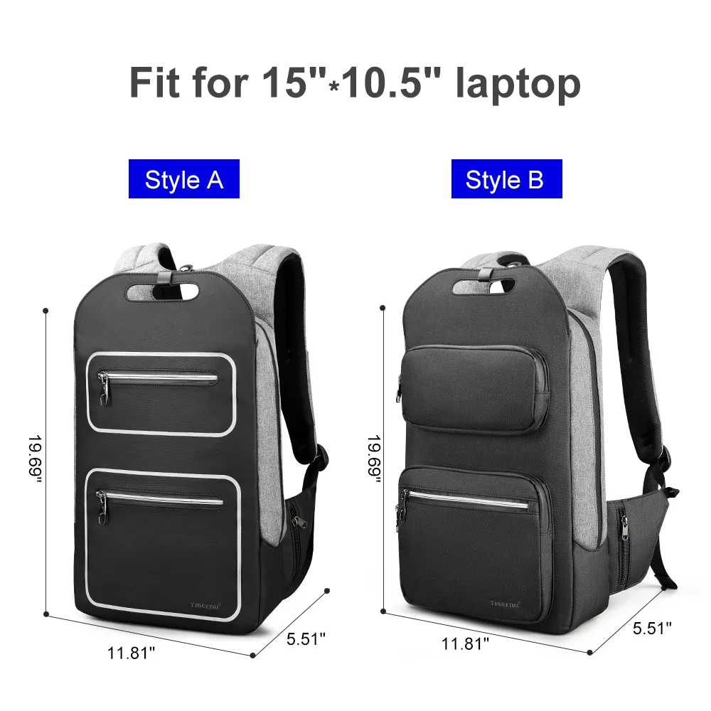 Tigernu High Quality Anti theft Fashion School Backpack For Men 15.6inch Laptop Backpacks Male Mochila USB Charging Bags