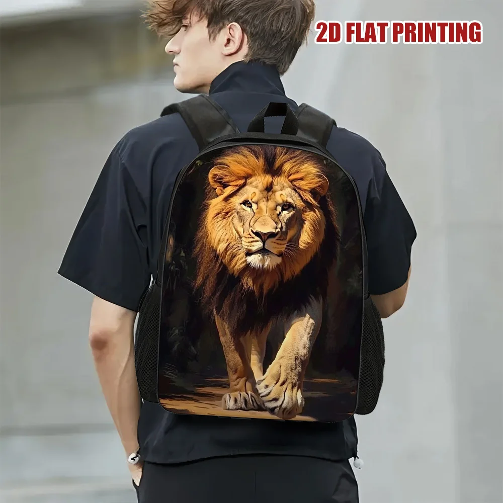 

One fashionable 2D flat-printed double-shoulder bag of the Lion King with a powerful and imposing style - made of durable