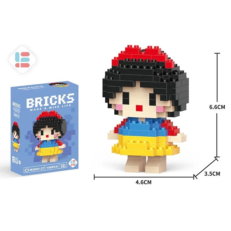 Disney Princess LinaBell Building Blocks Stitch Mickey Mouse mini Action toy Figures Blocks Toys Bricks Assemble Toys Kids Gifts