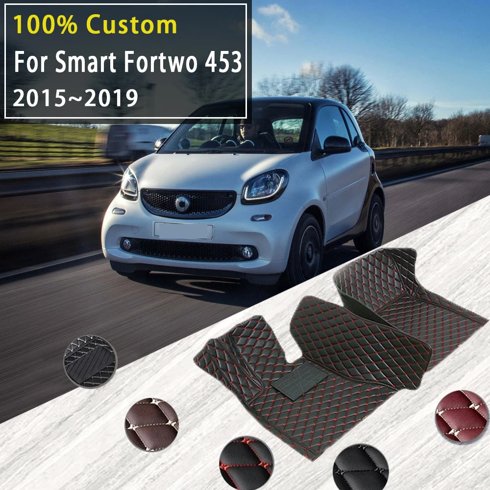 

Автомобильные коврики для Smart Fortwo 453 2015 ~ 2019, 2 сиденья, водонепроницаемые коврики, полный комплект, аксессуары для салона автомобиля, 2017 2018