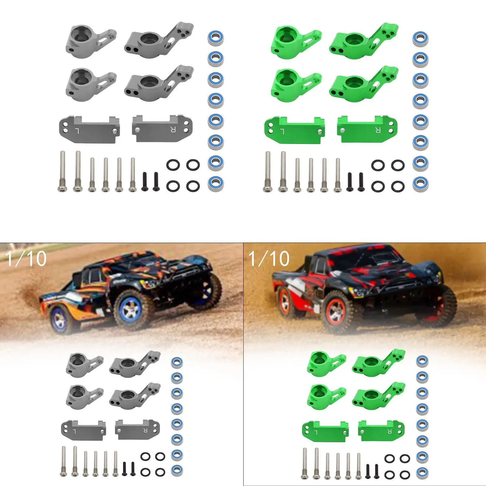 Juego de dirección de coche RC, bloques de dirección mejorados profesionales de alta resistencia, bujes C, bloques de ruedas para vehículos 1:10 RC, oruga DIY