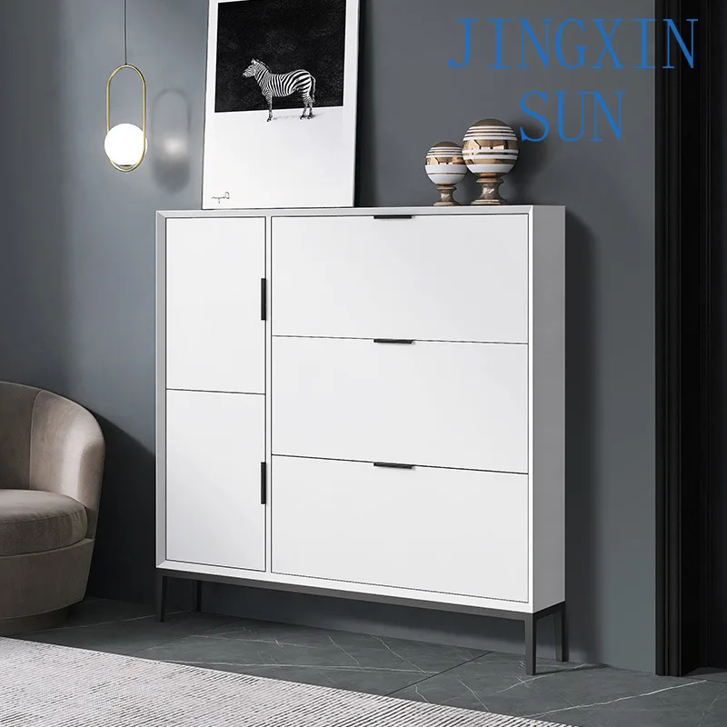 Italian minimalist ultra-thin shoe,entrance storage at the entrance of the household, tipping bucket cabinet with saving space