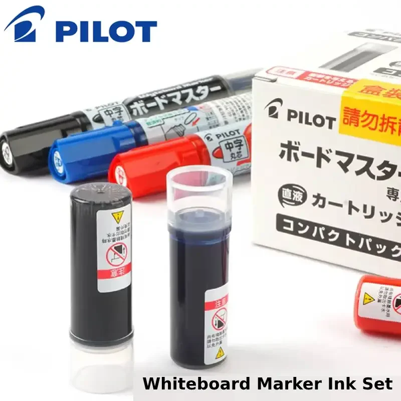 2pcs Pilot Colored Whiteboard Mark Pen Ink or Ink Sac Set, V Board Master Erasable Water-base Round/Chisel Shape Marker Supplies