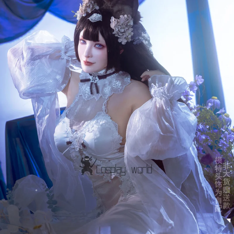 

Game Azur Lane Amagi Cosplay Costume White Sexy lace skirt Uniform Halloween Carnival Party Women Clothes New
