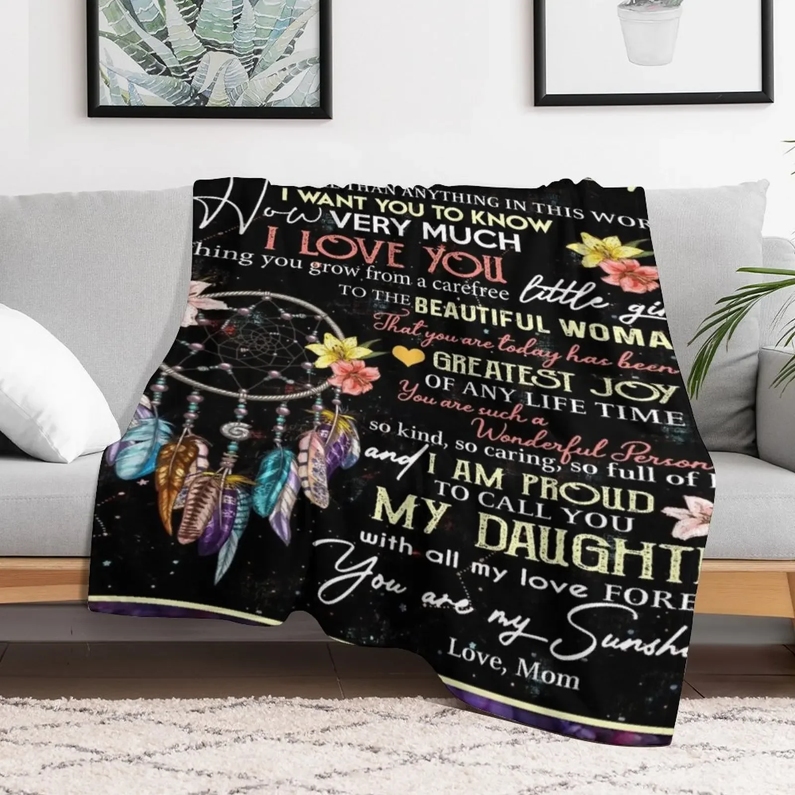 To My Daughter More Than Anything In This World Quilt Blanket For Family Throw Blanket Warm Plush Fuzzy Blanket for Living Room