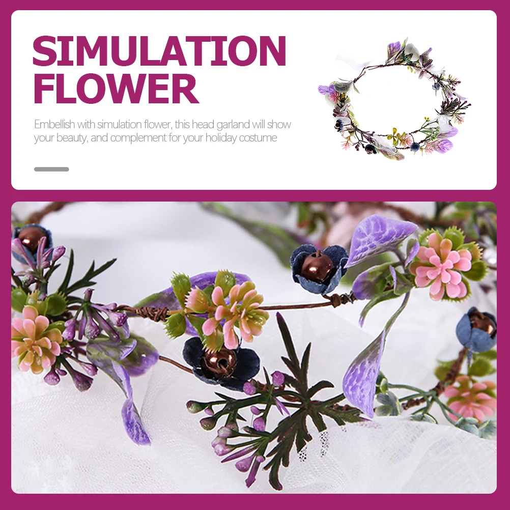 

Floral Hairband Headpiece Garland Bridal Hair Accessories Wedding Colorful Elegant Design Sweet Simple Ladies Women