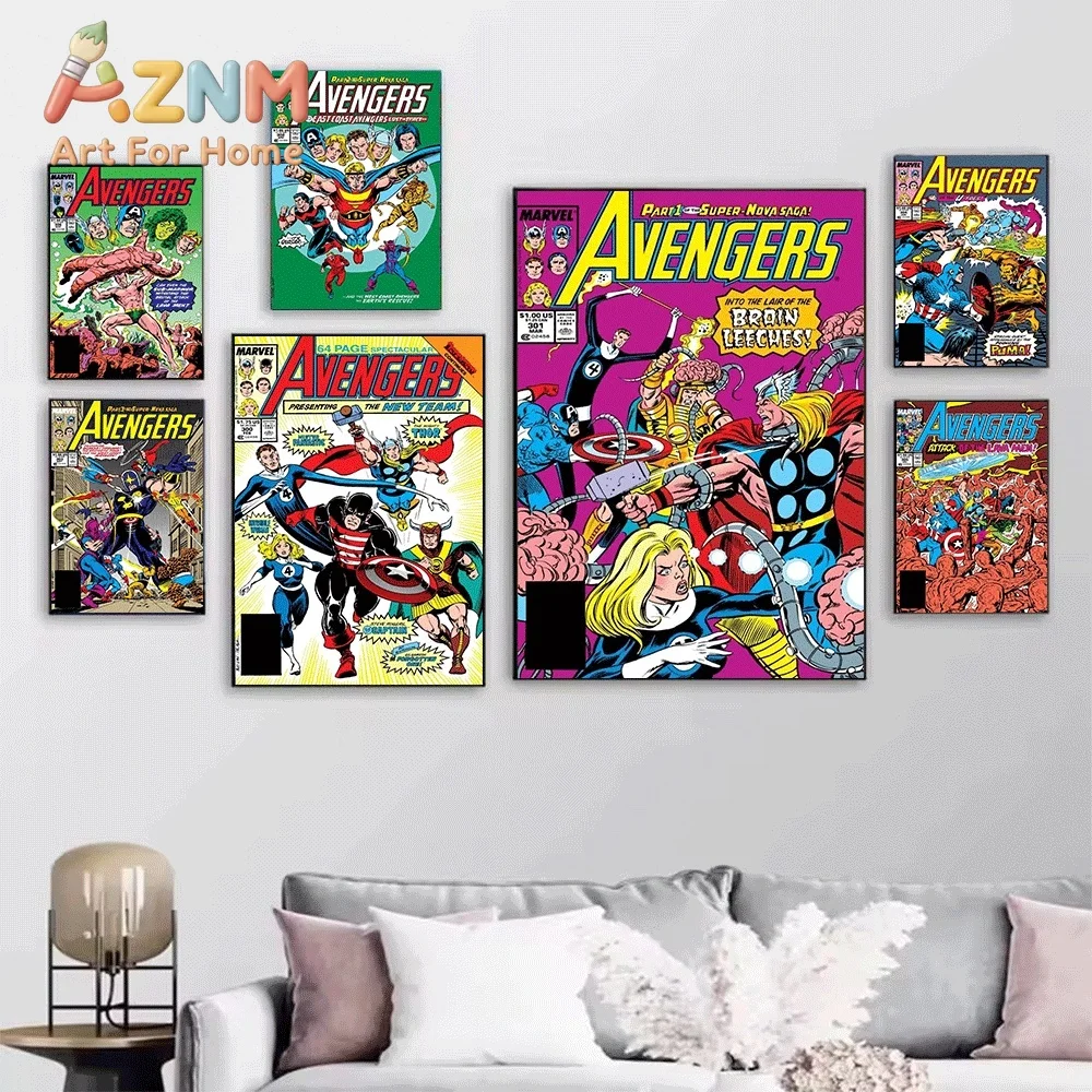 AZNM The Avengers #287 The Clash That Wrecked The Avengers Comic Canvas Wall Art No Frame Vintage Superhero Print Poster Home