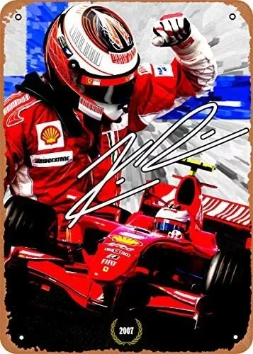 Fanzi Vintage Look Metal Sign  Formula 1 Alternative Poster Ayrton Senna Legend F8