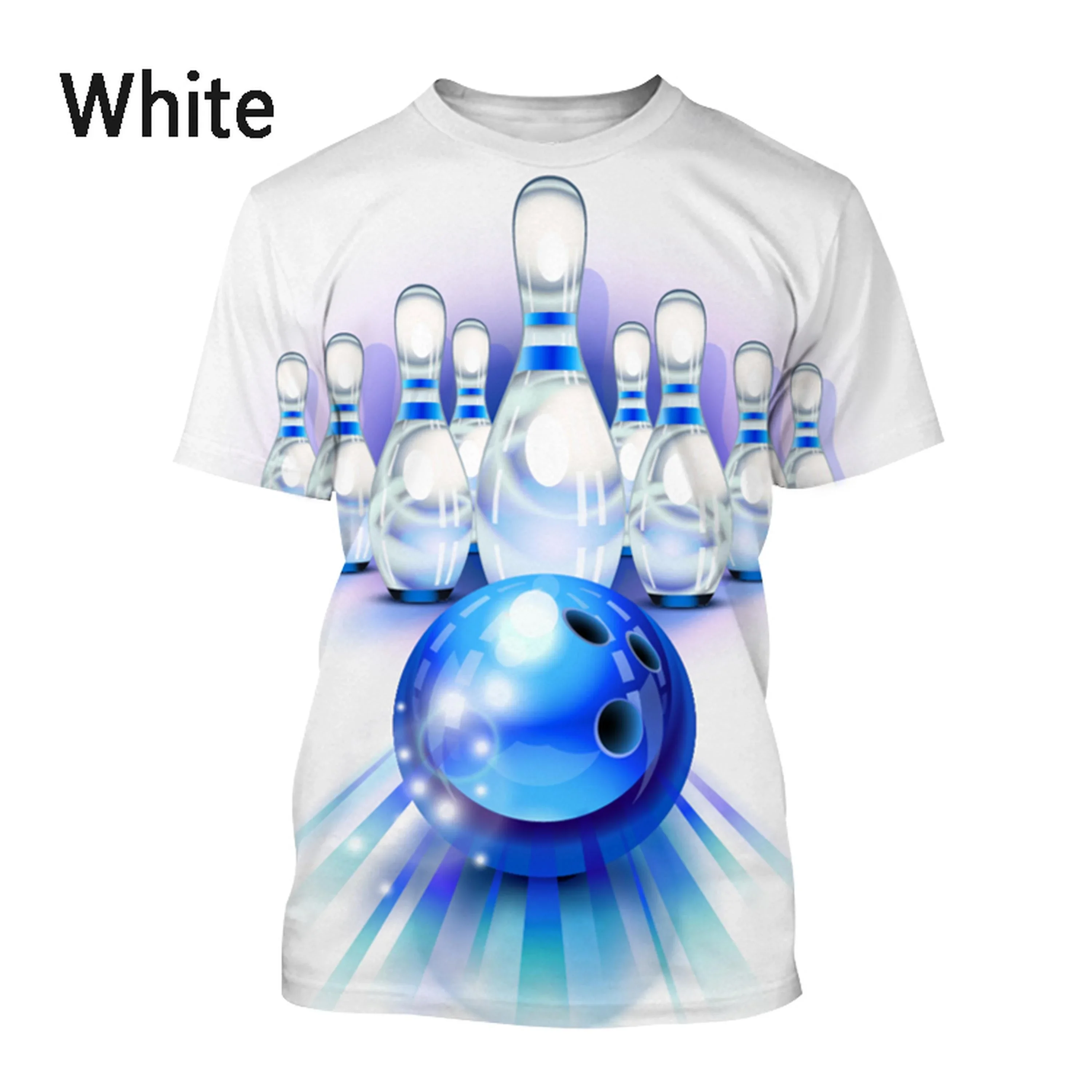 2024 New Men Women Summer Bowling 3D Printing T-Shirt Casual Short Sleeve Fashion Sweatshirt Tops