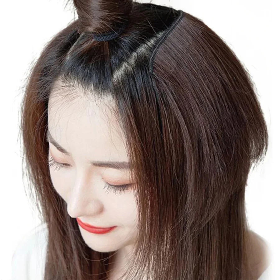 Synthetic long straight U-shaped half-head wig women clip natural fake wigs in hair extension, daily wigs