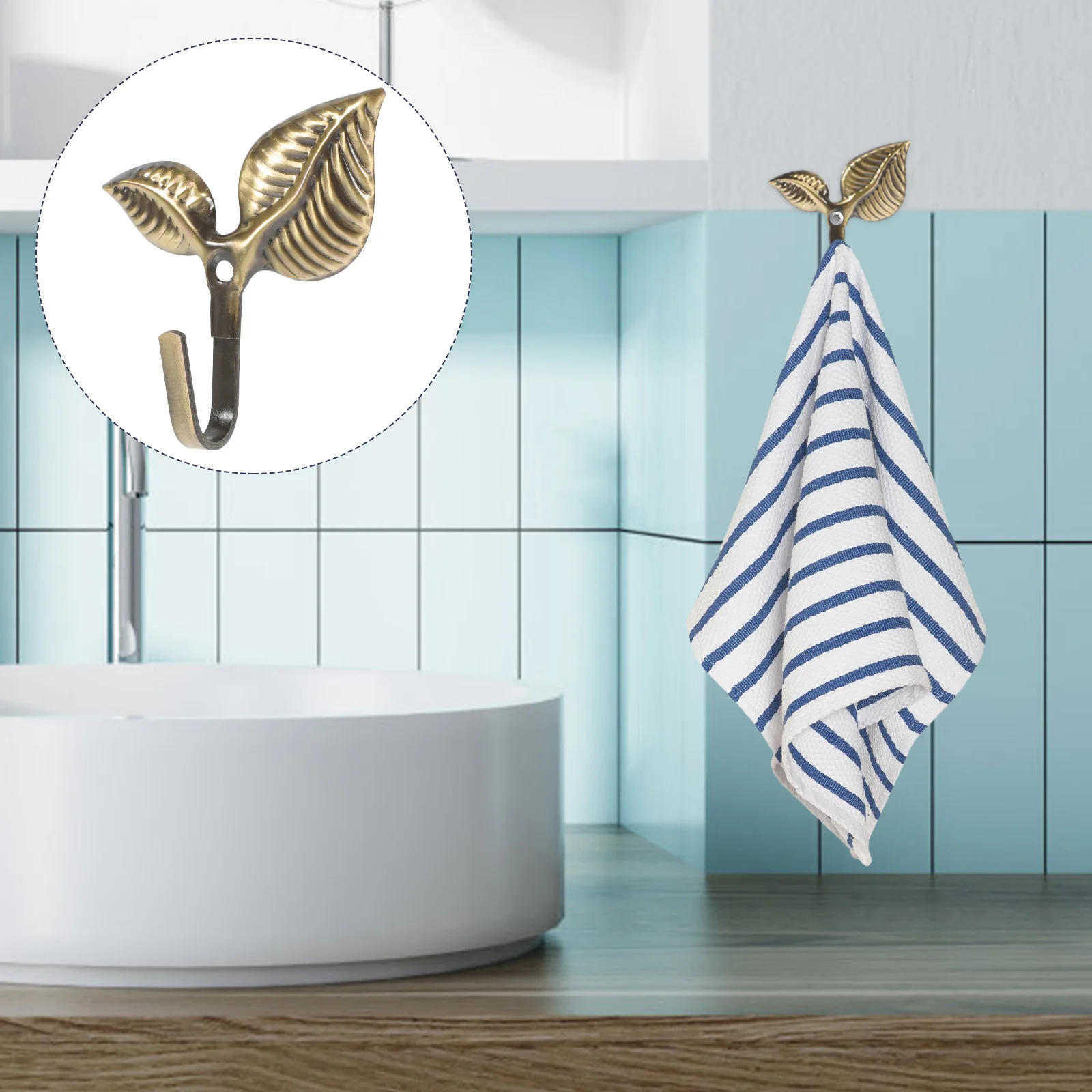 4 Pcs Clothes Wall Hanger Hook Bracket Gold Hooks For Hanging Coats Mounted Bathroom Door