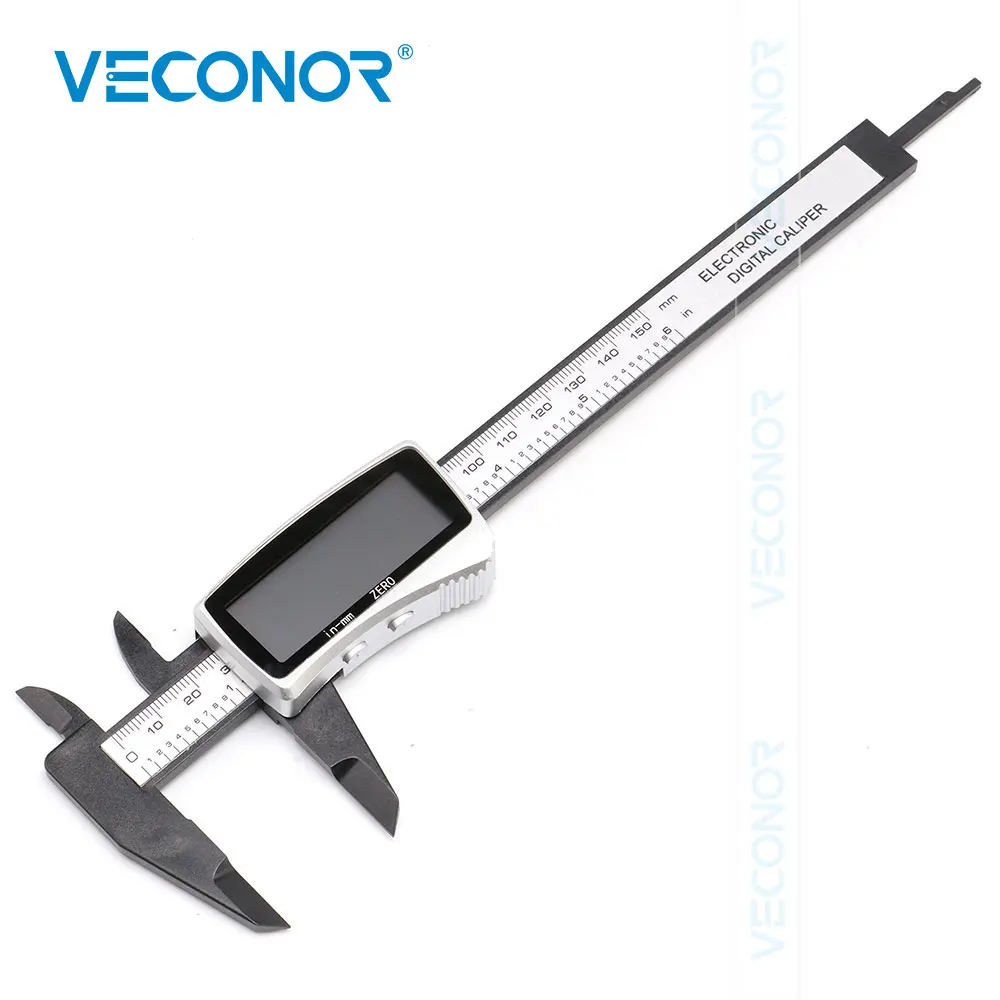 

0-150mm Digital Caliper Ruler in-mm LCD Display High Accuracy Hand Tool Plastic Material Light Weight