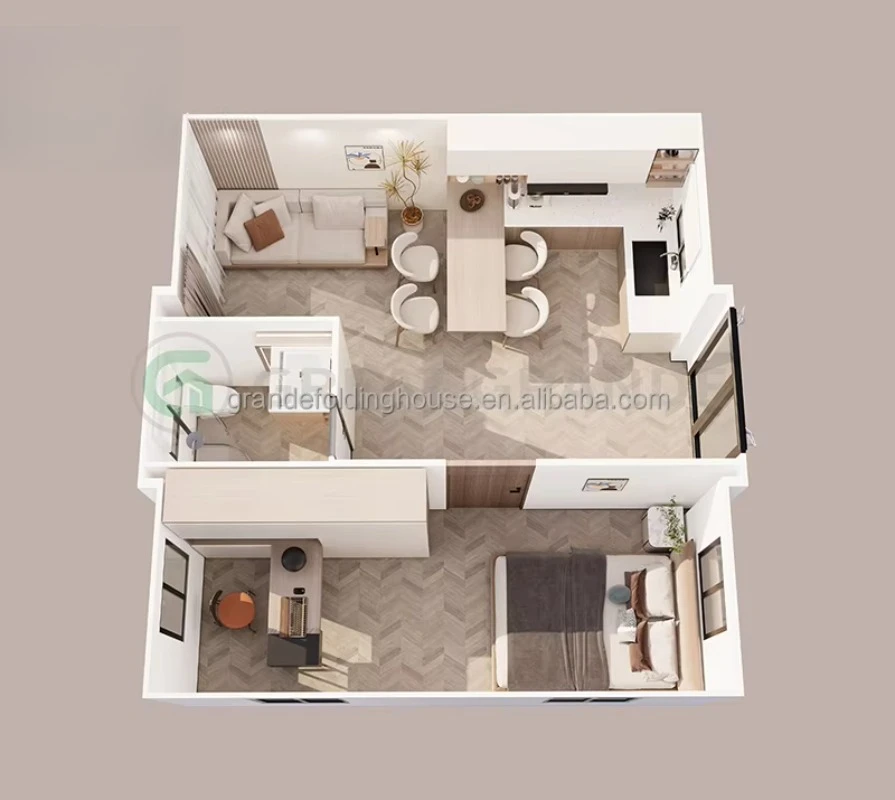 Camere da ufficio pieghevoli Piccolo contenitore per la casa Pronto per case dal vivo da 20 piedi Casette mobili con tetto