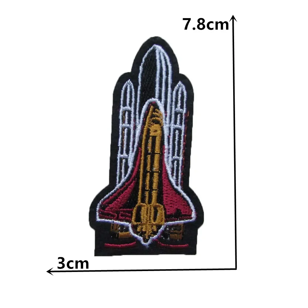 Aviation rocket patch badge embroidery children\'s clothing craft supplies material sewing DIY tops accessories 1PCS for sale