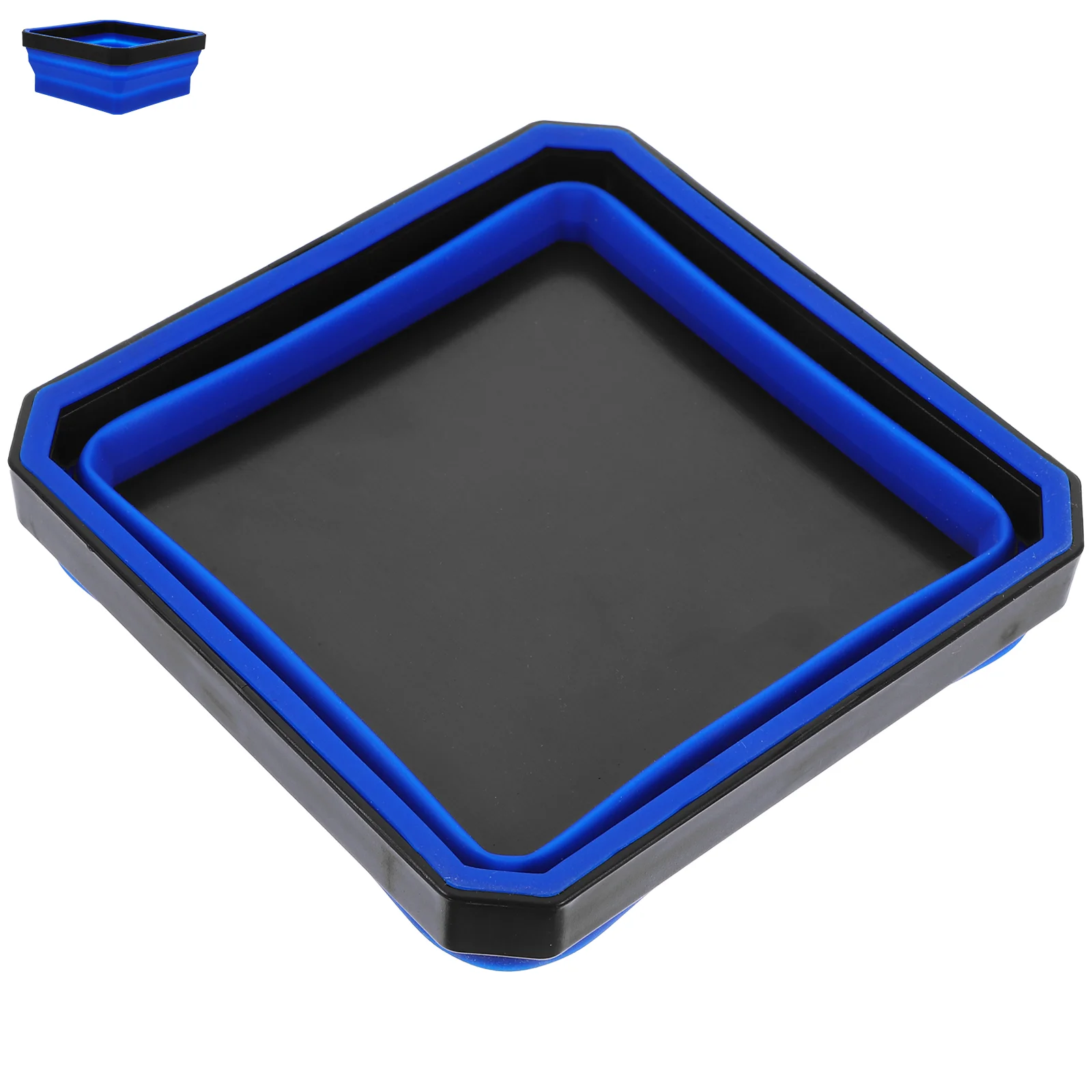 Magnetic Silicone Bowl Foldable Parts Tray Storage Small Organizer Folding Square