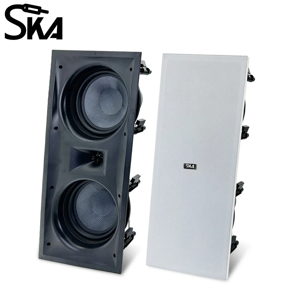 8 ′′ * 2 fibra de vidro 200 W grande potência wooferTwo-way na parede Retângulo Alto-falante público para endereço público Música de fundo